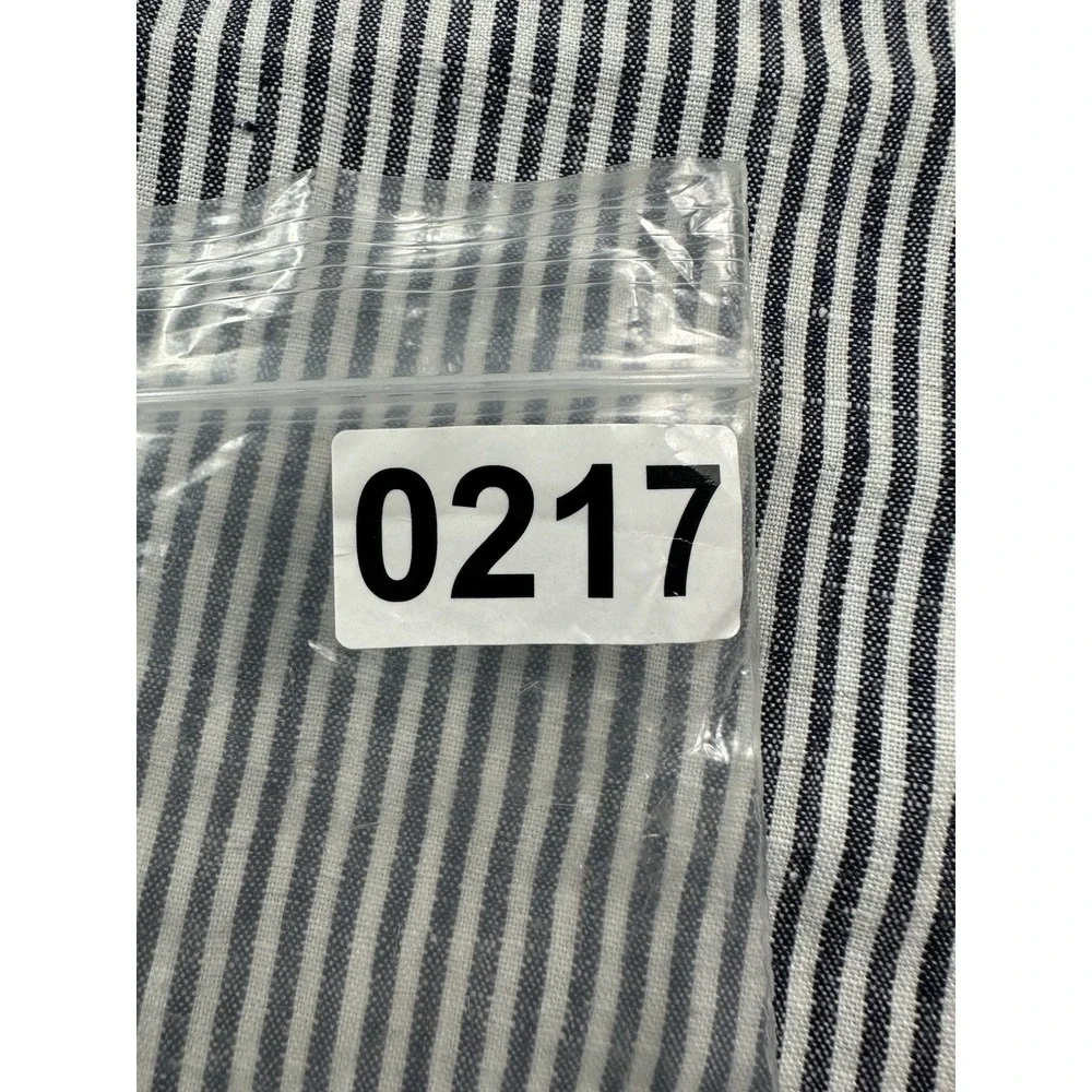 Alex Crane White Blue Engineer Stripe Button Fly Pure Linen Mens Pant 33X30 NWT